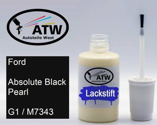 Ford, Absolute Black Pearl, G1 / M7343: 20ml Lackstift, von ATW Autoteile West.